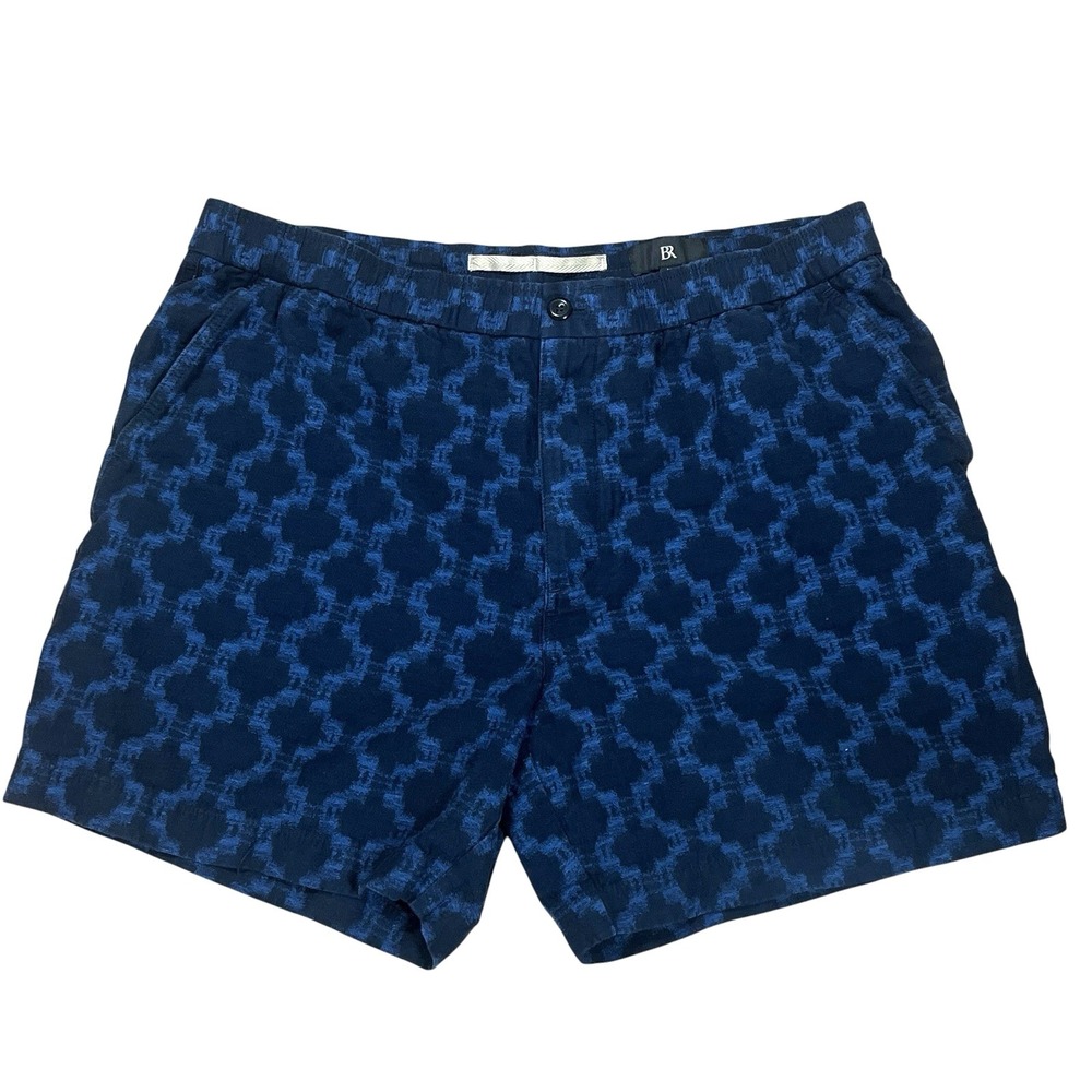 Banana Republic Onda Pull-on Shorts Mens XL (39x7) Blue Linen Blend Relaxed Fit